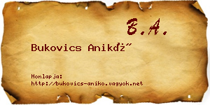 Bukovics Anikó névjegykártya